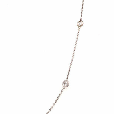 14K Diamond By The Yard Necklace White Gold