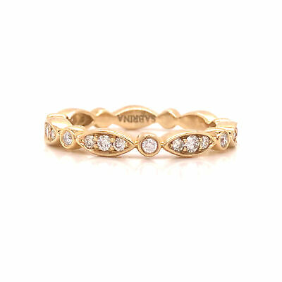 14K Diamond Marquise and Round Shape Band Yellow Gold