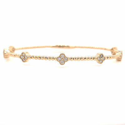 14K Diamond Flexible Bangle Yellow Gold