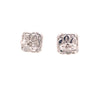 18K Diamond Cluster Stud Earring White Gold