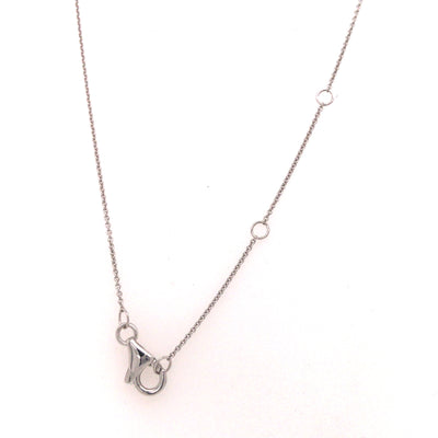 14K Diamond Pave Heart Necklace White Gold 0.17ctw