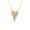 14K Diamond  Pave Heart Pendant Necklace Yellow Gold 0.38 ctw