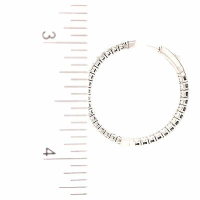 Ocean Wave Hoop Earrings-Sterling Silver with Diamonds- small