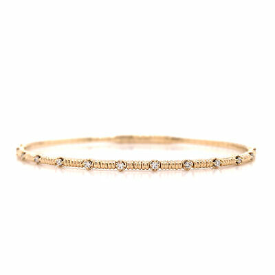 14K Diamond Flexible Bangle Yellow Gold