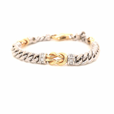 14K Two-Tone Gold Diamond Chain Bracelet