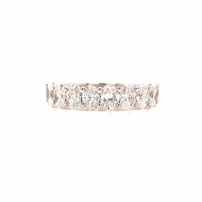 14K Oval Diamond Halfway Eternity Band White Gold