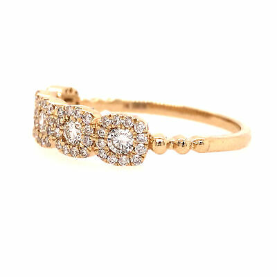 14K Diamond Square Cluster Band Yellow Gold