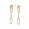 14K Pave Diamond Link Earring Two-Tone Gold
