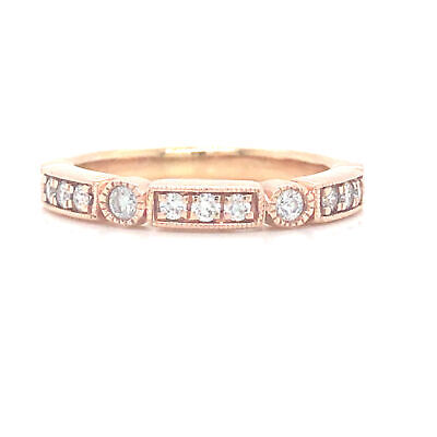 14K Rose Gold Diamond Band