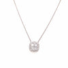 18K Diamond Cluster Slide Pendant Necklace White Gold