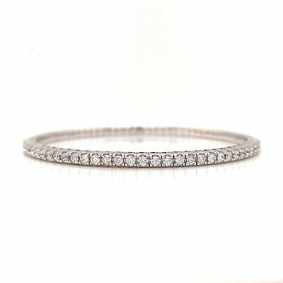 18K Diamond Flexible Stretchable Bangle White Gold