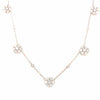 14K Diamond Flower Cluster Station Necklace White Gold
