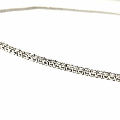 14K Diamond Tennis Necklace White Gold