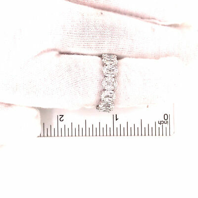 18K Marquise and Princess Diamond Oval Cluster Eternity Band White Gold