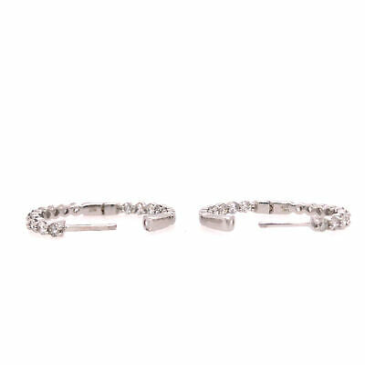 14K Diamond In/Out Hoops White Gold