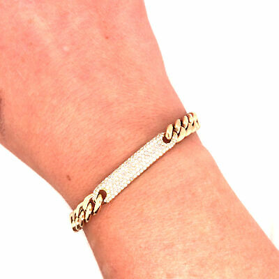 Vintage Diamond and 18K Gold Solid Curb Link Bracelet, 7.5” Long – Alpha &  Omega Jewelry