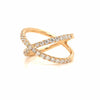 18K Diamond 'X' Crossover Ring Yellow Gold