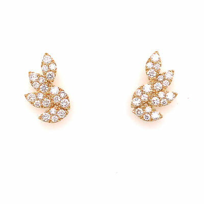 14K Diamond Climber Earrings Yellow Gold