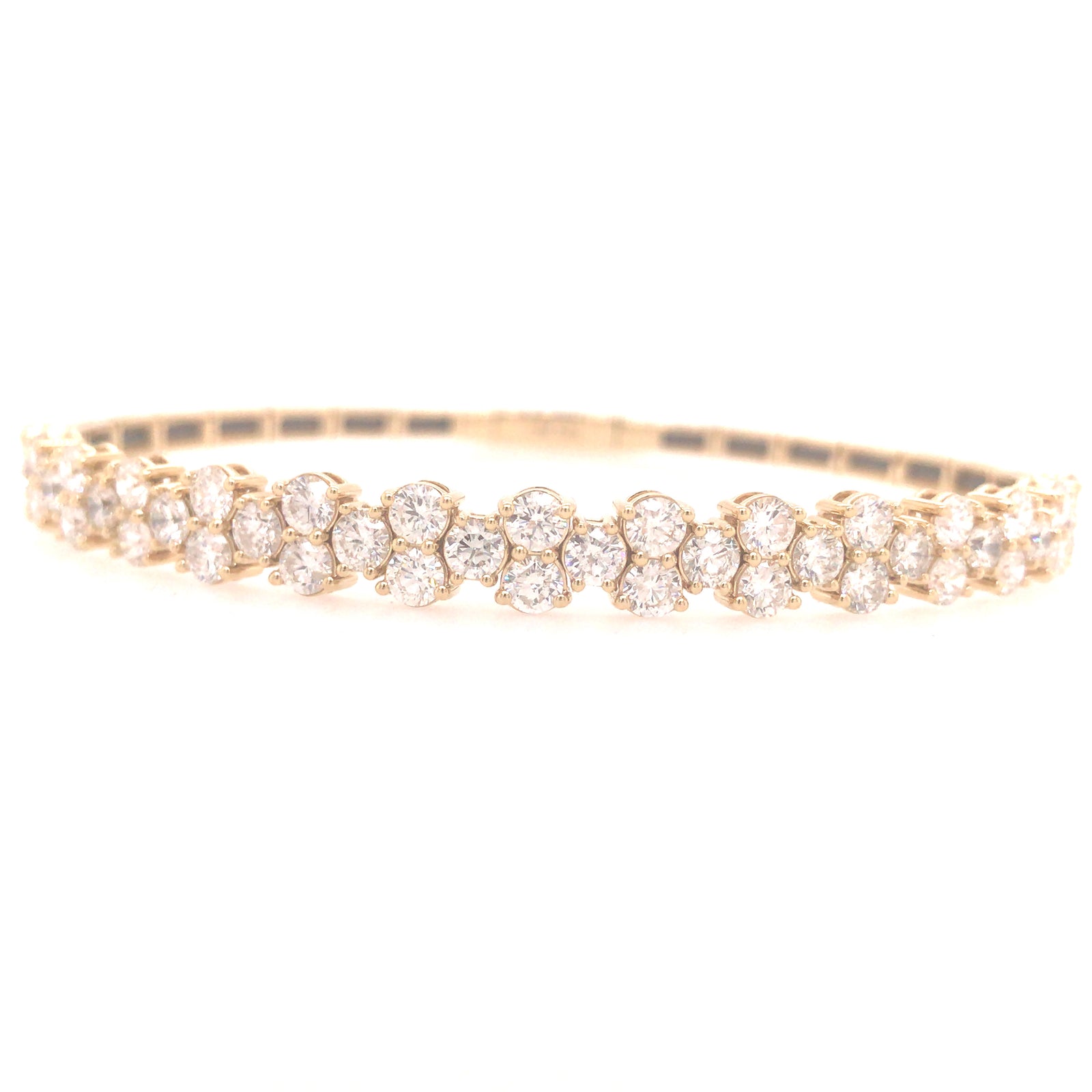 14K Flexible Diamond Bangle Yellow Gold