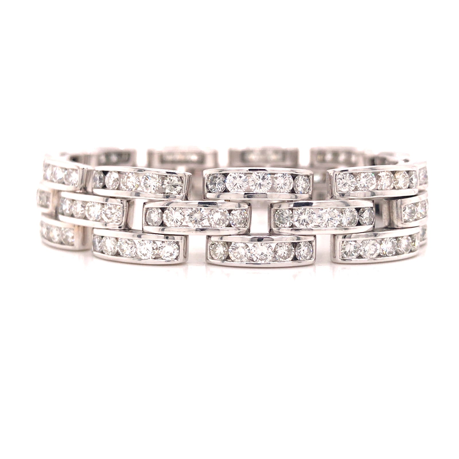 18K Diamond Link Bracelet White Gold
