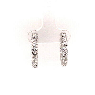 14K 2.0 Carat Diamond In/Out Hoop Earrings in White Gold