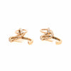 14K Oval Link Hanging Diamond Earrings Yellow Gold