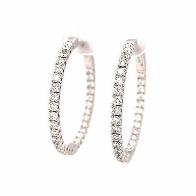 14k White Gold Endless Hoop Earrings Round Flexible Thin Small little  Continuous Real Pure Gold Hoops, White Gold, No Gemstone : Amazon.co.uk:  Fashion