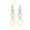 14K Diamond Oval Link Drop Earrings Yellow Gold