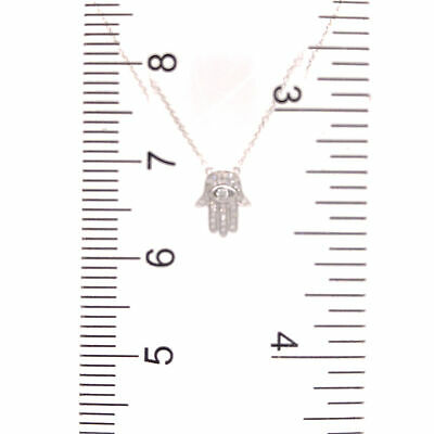 14K Diamond Hamsa Necklace White Gold