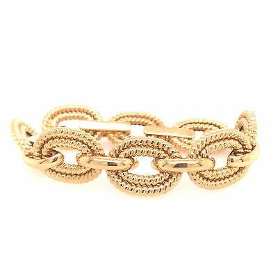 18K Yellow Gold Italian Oval Braided Link Bracelet