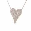 14K Diamond Pave Heart Necklace White Gold 0.53ctw
