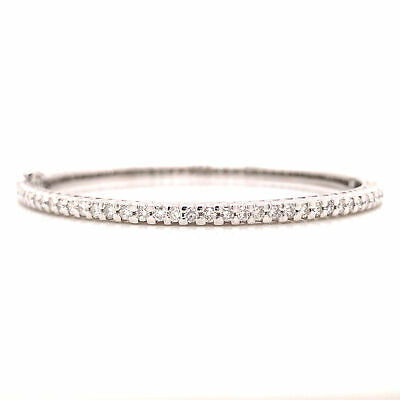 18K Diamond Bangle White Gold