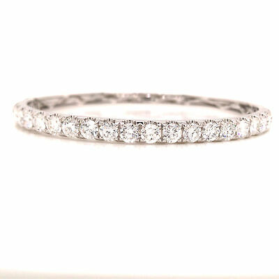 18K 5.0 Carat Diamond Bangle Bracelet White Gold