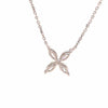 18K Marquise Diamond Flower Pendant Necklace White Gold