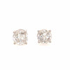 14K Pie Cut Diamond Stud Earrings White Gold