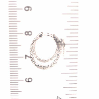 14K 1.91 Carat Diamond Oval In/Out Hoop Earrings White Gold