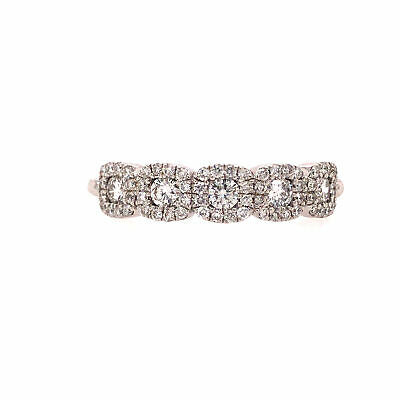 14K Diamond Square Cluster Band White Gold