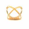 18K Diamond Open Space 'X' Ring Yellow Gold