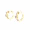 14K Diamond Huggie Earrings Yellow Gold