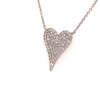 14K Diamond Pave Heart Necklace White Gold 0.17ctw