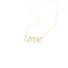 Love Necklaces. Yellow Gold and round Brilliant diamonds. Cursive Love Necklace. Made for Love Jewelry Boca Raton FL