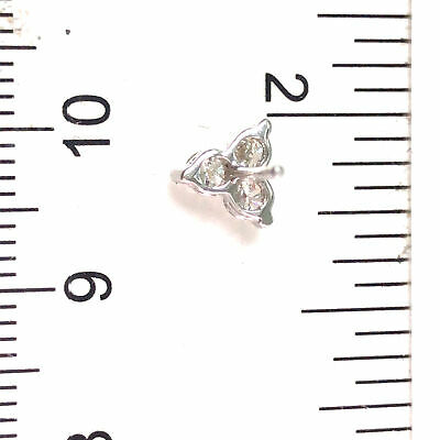 14K Diamond Three-Stone Cluster Earrings White Gold