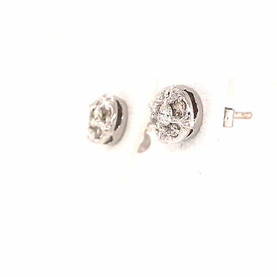 Small Diamond Cluster Earrings White Gold