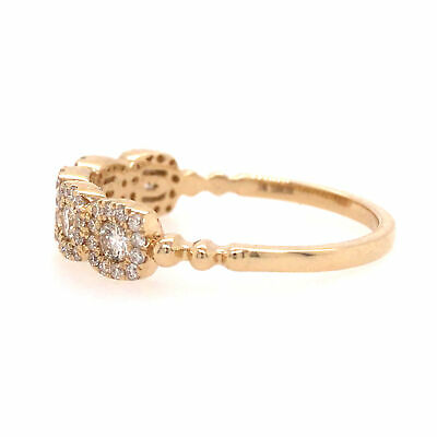 14K Diamond Square Cluster Band Yellow Gold