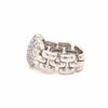 18K Diamond Pave Heart Flexible Chain Ring White Gold
