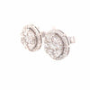 18K Diamond Cluster Earrings White Gold