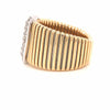 14K Wide Diamond Pave Cluster Band Two-Tone Gold