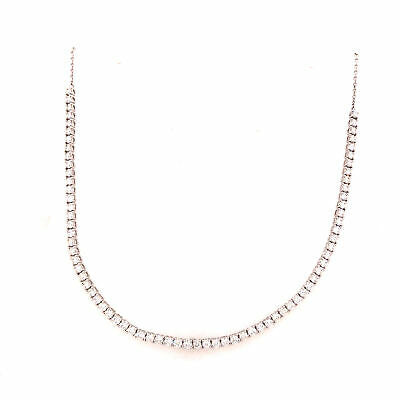 14K Diamond Tennis Adjustable Length Necklace White Gold