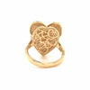 18K Diamond Pave Heart Ring Yellow Gold