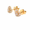 18K Diamond Heart Shape Cluster Earrings Yellow Gold